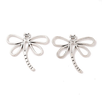 Dragonfly Tibetan Style Alloy Pendants, Cadmium Free & Lead Free, Antique Silver, 28.5x30x2mm, Hole: 2mm, about 515pcs/1000g