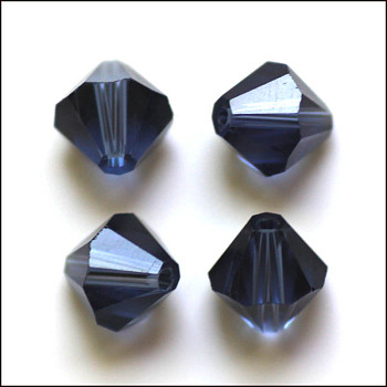 Imitation Austrian Crystal Beads, Grade AAA, Faceted, Bicone, Marine Blue, 8x8mm, Hole: 0.9~1mm