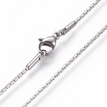 304 Stainless Steel Coreana Chain Necklaces, with Lobster Claw Clasps, Stainless Steel Color, 19.49 inch(49.5cm)