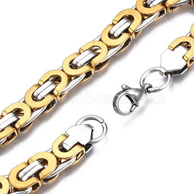 201 bracelet chaîne byzantine en acier inoxydable pour homme femme(BJEW-S057-88A)-3