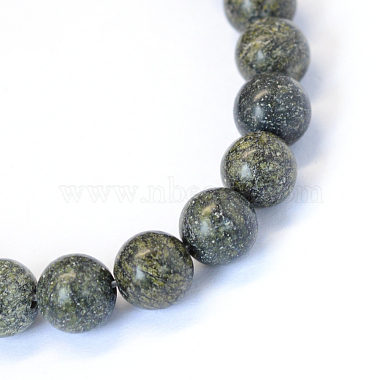 Rangées de perles rondes en dentelle serpentine naturelle / verte(X-G-E334-6mm-14)-2