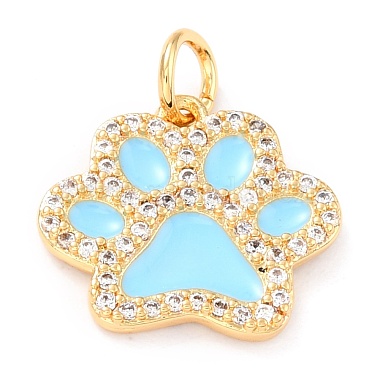Real 18K Gold Plated Brass Micro Pave Cubic Zirconia Charms(ZIRC-L100-085G-05)-2