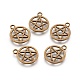 Tibetan Style Alloy Flat Round with Star Charms(TIBEP-5248-AB-FF)-1