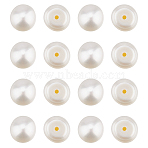 9 Pairs Grade AAA Natural Cultured Freshwater Pearl Beads, Half Drilled, Half Round, White, 6~6.5x5mm, Hole: 1mm(PEAR-HS0001-14)