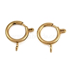 304 Stainless Steel Spring Ring Clasps, Ion Plating(IP), Real 18K Gold Plated, 19x14x2.5mm, Hole: 3mm(STAS-B095-05G-G)