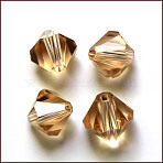 Imitation Austrian Crystal Beads, Grade AAA, K9 Glass, Faceted, Bicone, Goldenrod, 10x9~10mm, Hole: 0.9~1.6mm(SWAR-F022-10x10mm-246)