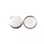 304 Stainless Steel Cabochon Settings, Flat Round, Stainless Steel Color, Tray: 12.5mm, 14x1.8mm(STAS-WH0027-10D-P)
