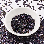 MIYUKI Half TILA Beads, Japanese Seed Beads, 2 Hole, (HTL454) Metallic Dark Plum Iris, 5x2.3x1.9mm, Hole: 0.8mm, about 250pcs/10g(X-SEED-J020-HTL0454)