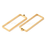 304 Stainless Steel Open Back Bezel Rectangle Pendants, For DIY UV Resin, Epoxy Resin, Pressed Flower Jewelry, Real 18K Gold Plated, 47x17x3mm, Hole: 2.2mm, Inner Diameter: 42x15mm(STAS-Z040-06B-G)