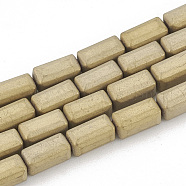 Electroplate Non-magnetic Synthetic Hematite Beads Strands, Matte Style, Cuboid, Light Gold Plated, 8x4x4mm, Hole: 1mm, about 50pcs/strand, 15.74 inch(G-N0322-12J)