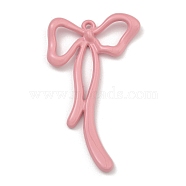 Alloy Pendant, Spray Painted,  Bowknot Charms, Pink, 45x26x3mm, Hole: 1.2mm(FIND-M037-02N)