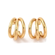 304 Stainless Steel Stud Earrings, for Women, PVD Vacuum Plating, C-Shaped, Golden, 21.7x15.8mm(EJEW-S227-17G)