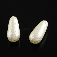 ABS Plastic Imitation Pearl Beads, teardrop, Antique White, 19x8mm, Hole: 1mm, about 660pcs/500g(SACR-Q105-03)