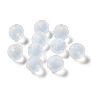 Transparent Acrylic Beads, Frosted, Bead in Bead, Round, Light Blue, 8x7mm, Hole: 2mm, about: 1724pcs/500g(OACR-Z006-01C)