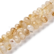 Natural Citrine Beads Strands, Faceted, Rondelle, 7.5~8x5.5~6mm, Hole: 1mm, about 69pcs/strand, 15.16 inch(38.5cm)(G-K380-A40-04)