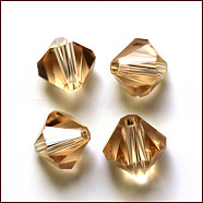 Imitation Austrian Crystal Beads, Grade AAA, Faceted, Bicone, Goldenrod, 10x9~10mm, Hole: 0.9~1.6mm(SWAR-F022-10x10mm-246)