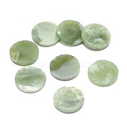 Natural New Jade Beads, No Hole/Undrilled, Flat Round, 24~25x4~5mm(G-H268-L01)
