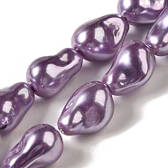 Electroplated Shell Pearl Beads Strands, Nuggets, Dark Orchid, 22.5x15.5x15mm, Hole: 0.8mm, about 19pcs/strand, 15.87''(40.3cm)(BSHE-M035-01A-02)
