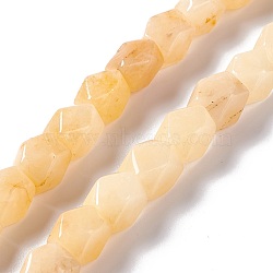Natural Topaz Jade Beads Strands, Faceted, Rhombus, 10~12x8~10x8~10mm, Hole: 1.2mm, about 34pcs/strand, 15.71''~15.98''(39.9~40.6cm)(G-L235B-11)