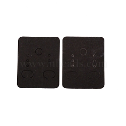 Paper Earring Display Cards, Rectangle, Black, 4.8x3.8x0.05cm, Hole: 2mm and 6mm, 100pcs/set(CDIS-WH0021-027B)