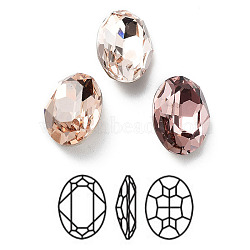 K9 Glass Rhinestone Cabochons, Point Back & Back Plated, Faceted, Oval, Mixed Color, 10x8x4mm(RGLA-M016-D01-D)