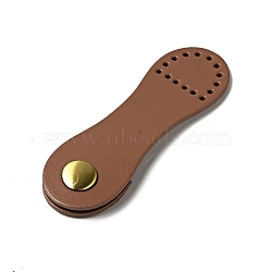 Semi-circle Cowhide Leather Sew on Purse Clasps, Brass Snap Button Bag Mouth Buckle, Suitcase Bag Anti-Theft Parts, Camel, 9.1x2.85x0.95cm, Hole: 1.6mm(FIND-D027-02C)