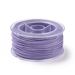 Macrame Cotton Cord, Braided Rope, with Plastic Reel, for Wall Hanging, Crafts, Gift Wrapping, Lilac, 1mm, about 30.62 Yards(28m)/Roll(OCOR-H110-01A-17)
