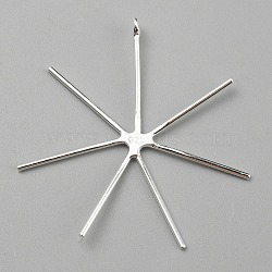925 Sterling Silver 6 Claw Prongs Pendant Blank Cabochon Settings, Easy Mount Claw Settings, for Irregular Raw Gemstone Jewelry Making Supplies, with 925 Stamp, Silver, 34x30x2.5mm, Hole: 1mm(STER-WH0005-10S)