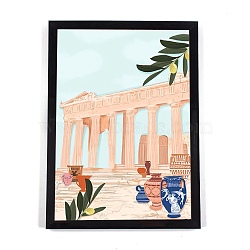 DIY 5D Greece City Canvas Diamond Painting Kits, with Resin Rhinestones, Sticky Pen, Tray Plate, Glue Clay, Frame and Drawing Pin, for Home Wall Decor Full Drill Diamond Art Gift, Acropolis Athens, 399x297x3mm(DIY-C018-04)