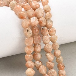 Natural Sunstone Beads Strands, Nuggets, Tumbled Stone, 6~8.5x6~7.5x5~8mm, Hole: 0.9mm, about 27~35pcs/strand, 7.48~8.26''(19~21cm)(GG-CBA9392-25)