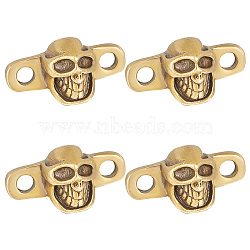 Brass Shoe Charms, Skull, Antique Bronze, 15.5x31.5x13mm, Hole: 4.5mm(KK-WH0031-73AB)