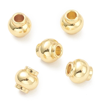 Brass Spacer Beads, Lantern, Real 18K Gold Plated, 5x5mm, Hole: 2mm