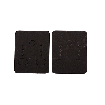 Paper Earring Display Cards, Rectangle, Black, 4.8x3.8x0.05cm, Hole: 2mm and 6mm, 100pcs/set