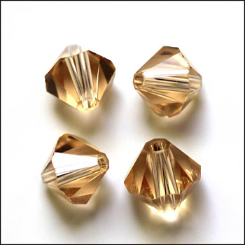 Imitation Austrian Crystal Beads, Grade AAA, Faceted, Bicone, Goldenrod, 10x9~10mm, Hole: 0.9~1.6mm