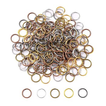 Open Jump Rings Brass Jump Rings, Mixed Color, 10x1mm, 18 Gauge, Inner Diameter: 8mm, about 2600pcs/500g
