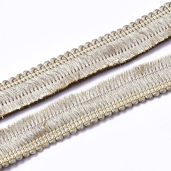 Nylon Thread Tassel Fringe Trimming, Costume Accessories, 16~17x2mm, about 20m/bag