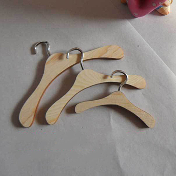 Pinewood Doll Clothes Hangers, for Doll Clothing Outfits Hanging Supplies, BurlyWood, 120mm