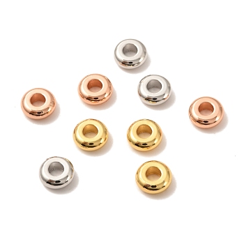 Brass Spacer Beads, Long-Lasting Plated, Flat Round/Disc, Heishi Beads, Mixed Color, 6.5x2.5mm, Hole: 2.5mm