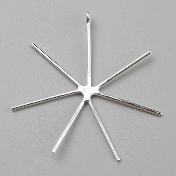 925 Sterling Silver 6 Claw Prongs Pendant Blank Cabochon Settings, Easy Mount Claw Settings, for Irregular Raw Gemstone Jewelry Making Supplies, with 925 Stamp, Silver, 34x30x2.5mm, Hole: 1mm
