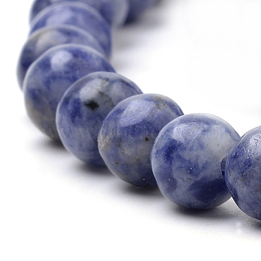 нити бусины из натуральной бразильской голубой яшмы(X-G-S259-36-6mm)-3