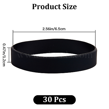 Bracelet cordon plat en silicone uni pour homme femme(BJEW-WH0016-32I)-2