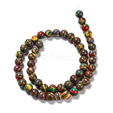 Synthetic Malachite Beads Strands(X-G-I199-32-6mm-G)-3