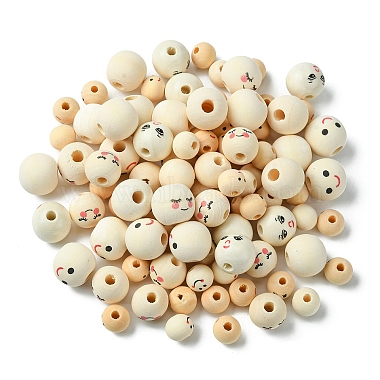 140Pcs 7 Styles  Printed Wood Beads(WOOD-YW0001-14)-2