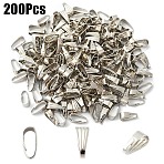 200Pcs Iron Snap on Bails, Platinum, 8.5x3.5x4mm, Hole: 2.5x7.5mm(IFIN-YW0003-74P)