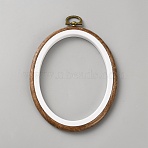 PP & PVC Plastic Imitation Wood Cross Stitch Embroidery Hoops, with Alloy Hanging Ring, Sewing Tools Accessory, Oval, 168mm, pendant: 148x118x9mm(DIY-WH20055-058B-01)