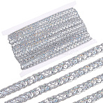 Metallic Braided Lace Trim, Polyester Centipede Lace Ribbon with Sequins, for Craft Sewing, Garment Accessories, Silver, 1/2 inch(12.5mm), about 14.22 Yards(13m)/pc(OCOR-WH20020-24C)