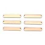 Brass Links, Round Corner, Rectangle, Light Gold, 36x7x1mm, Hole: 1mm, 20pcs/Box(KK-BC0001-47KCG)
