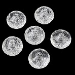 Transparent Crackle Acylic Beads, Flat Round, Faceted, Clear, 20x26mm, Hole: 2.8mm, about 60pcs/500g(AC-CBA7340-01)