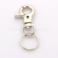 Zinc Alloy Swivel Clasp Keychain, with Iron Ring Findings, Platinum, 47mm(X-KEYC-M008-01)