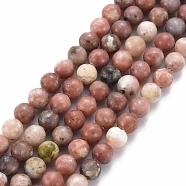 Round Natural Maible and Sesame Jasper/Kiwi Jasper Beads Strands, 6.5mm, Hole: 1mm, about 63pcs/strand, 15.5 inch(G-S170-6mm)